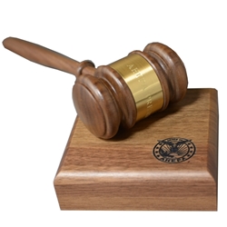 10.5" Solid Walnut Gavel with 4"D Sounding Block (Gavel and Sounding Block available separately) 