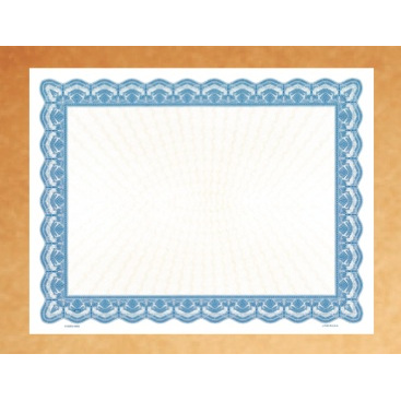 Certificate - Blanks, Blue Price per dozen 