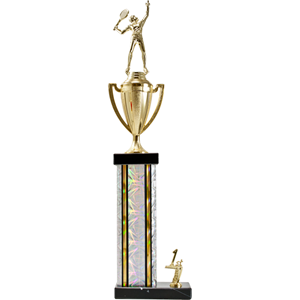 Rectangle Column Trophy With Cup 