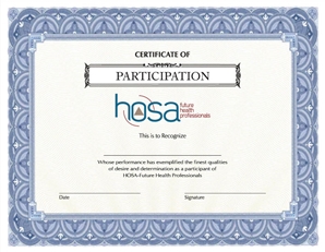 HOSA Certificate of Participation 