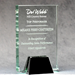 Jade Glass Plaque With Chrome Stand - AAA - Jade Glass Plaque With Chrome Stand