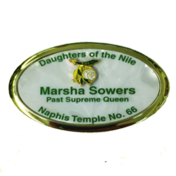 Name Badge - Mother of Pearl with gold frame 