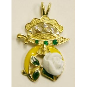 Past Queen Jewel Necklace - Diamond (5) & Emerald 