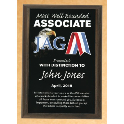 Plaque - JAG Student Awards of Distinction 