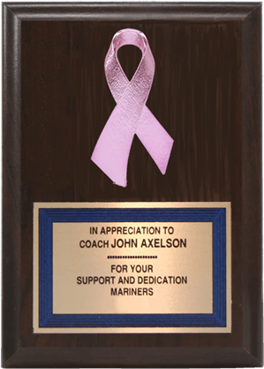 Plaque With Awareness Ribbon 