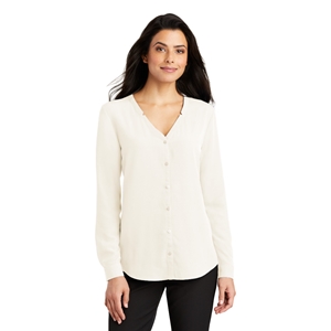 Port Authority  Ladies Long Sleeve Button-Front Blouse  