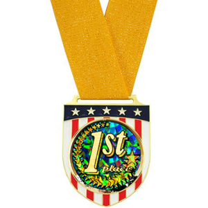 Red White & Blue Shield Medal 