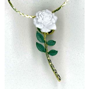 Rose Lapel Pin Necklace 