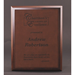 Simulated Walnut Plaque With Dark Brown Lasered Leatherette Plate - AAA - Simulated Walnut Plaque With Dark Brown Lasered Leatherette Plate