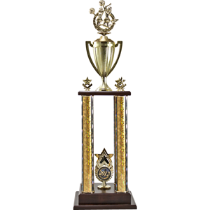 Two-Tier 4 Post Trophy With Star "Exclusive" Star 